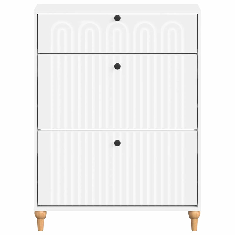 Shoe Cabinet ALKMAAR 78 x 24 x 103 cm Engineered Wood White