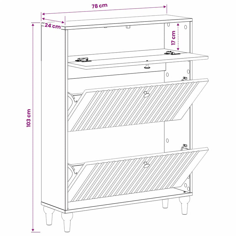 Shoe Cabinet ALKMAAR 78 x 24 x 103 cm Engineered Wood White