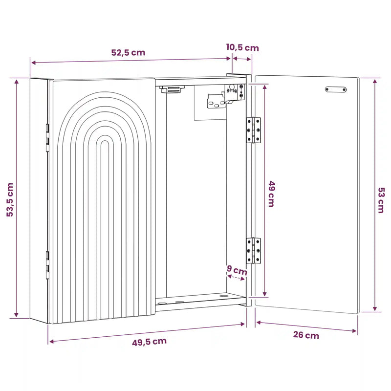 Dartboard Cabinet ALKMAAR White 52.5 x 10.5 x 53.5 cm