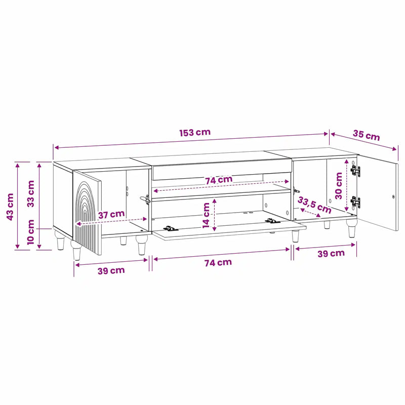 LED TV Cabinet White Engineered Wood