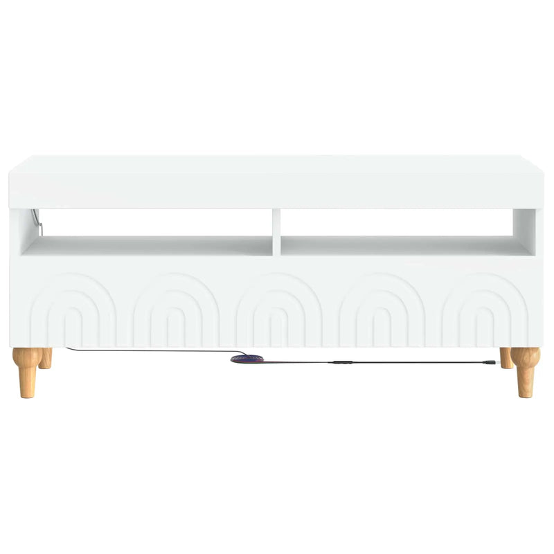 LED TV Cabinet White Engineered Wood