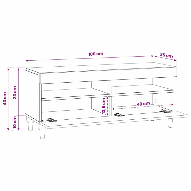 LED TV Cabinet White Engineered Wood