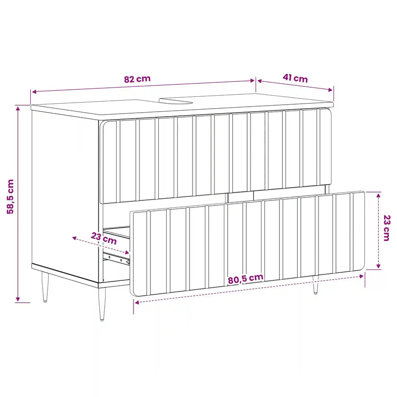 Bathroom Sink Cabinet ZWOLLE White 82 x 41 x 58.5 cm