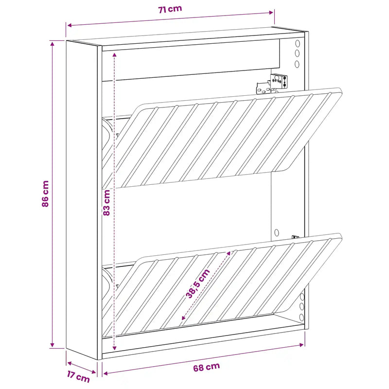 Wall-Mounted Shoe Cabinet ZWOLLE 71 x 17 x 86 cm White