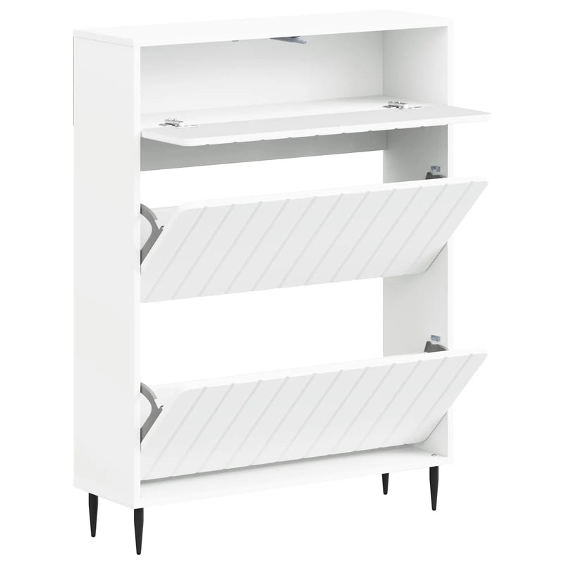 Shoe Cabinet ZWOLLE 78 x 24 x 103 cm Engineered Wood White