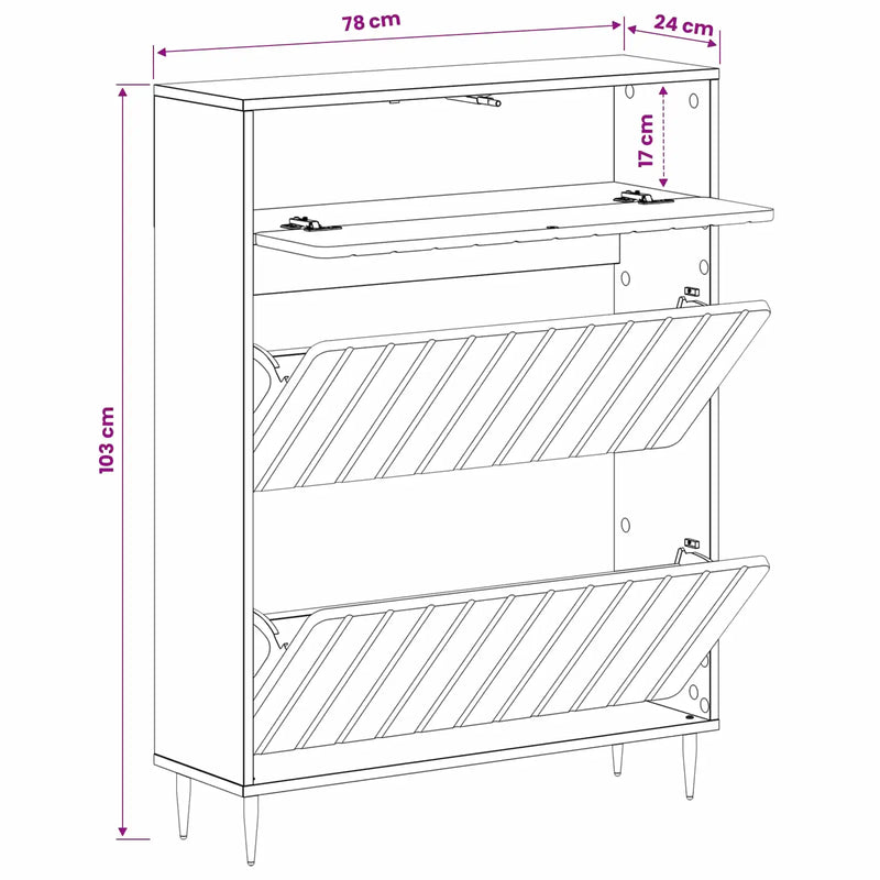 Shoe Cabinet ZWOLLE 78 x 24 x 103 cm Engineered Wood White