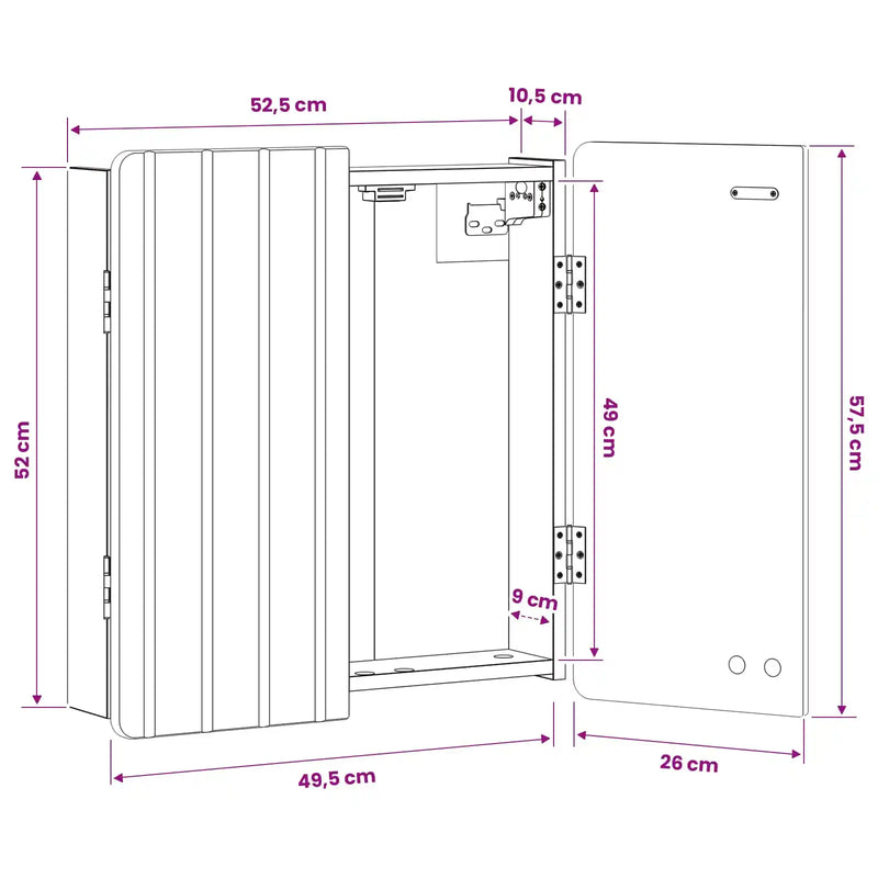 Dartboard Cabinet ZWOLLE White 52.5 x 10.5 x 57.5 cm