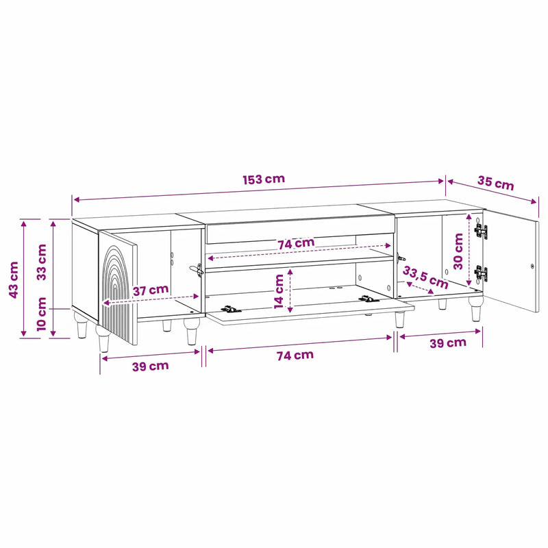 LED TV Cabinet White Engineered Wood