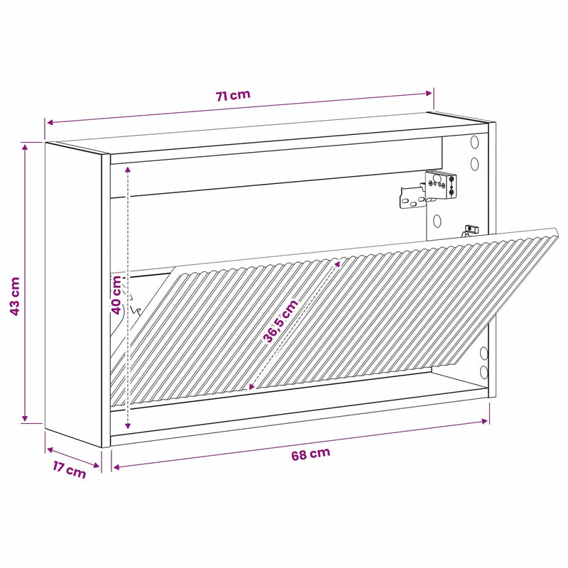 Wall-Mounted Shoe Cabinet ARNHEM 71 x 17 x 43 cm White