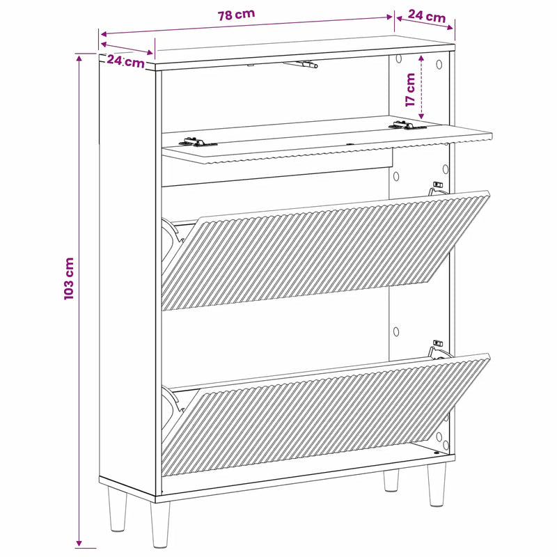 Shoe Cabinet ARNHEM 78 x 24 x 103 cm Engineered Wood White