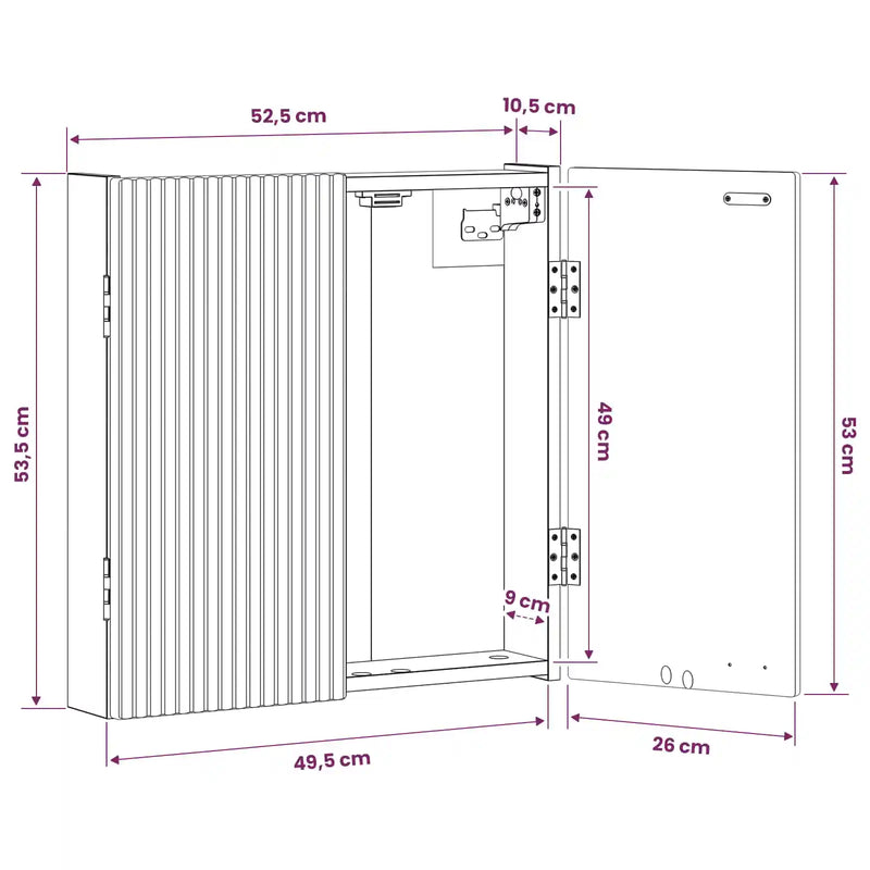 Dartboard Cabinet ARNHEM White 52.5 x 10.5 x 53.5 cm