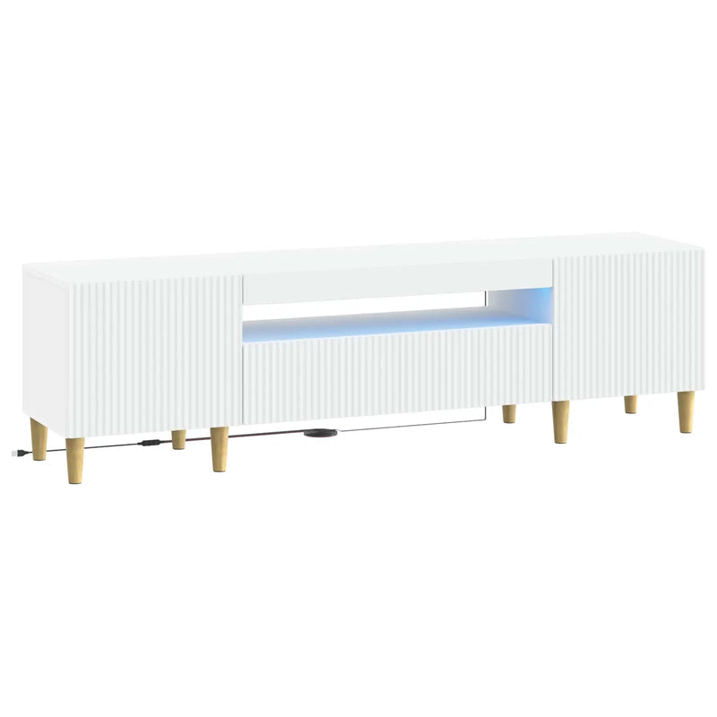 LED TV Cabinet White Engineered Wood