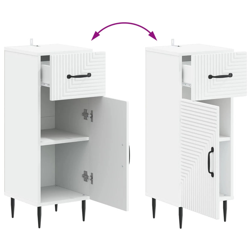 Bathroom Storage Cabinet HAARLEM White 30 x 31 x 80 cm