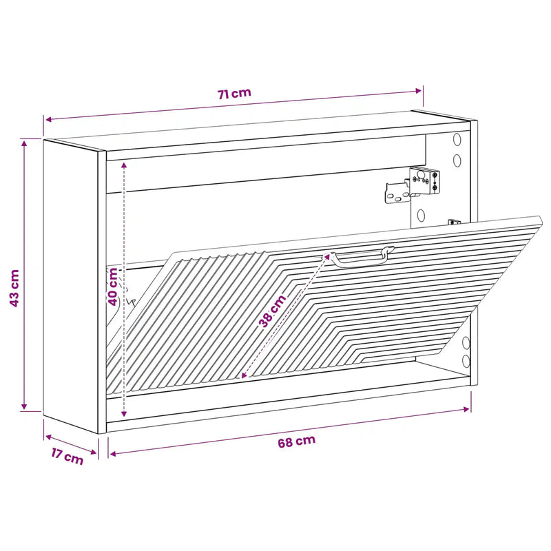 Wall-Mounted Shoe Cabinet HAARLEM 71 x 17 x 43 cm White