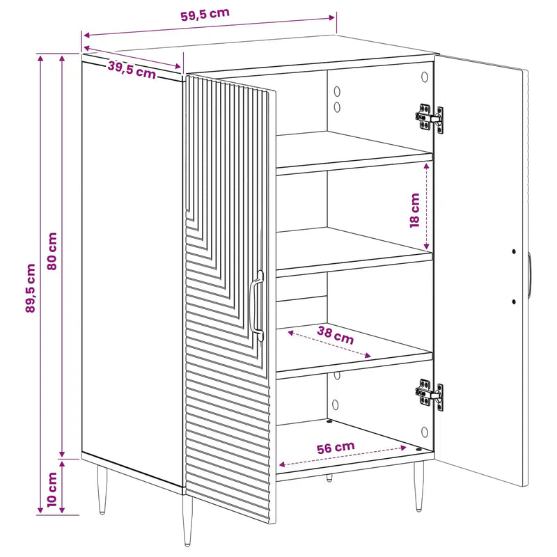Shoe Cabinet HAARLEM 59.5 x 39.5 x 89.5 cm Engineered Wood