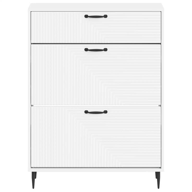Shoe Cabinet HAARLEM 78 x 24 x 103 cm Engineered Wood White