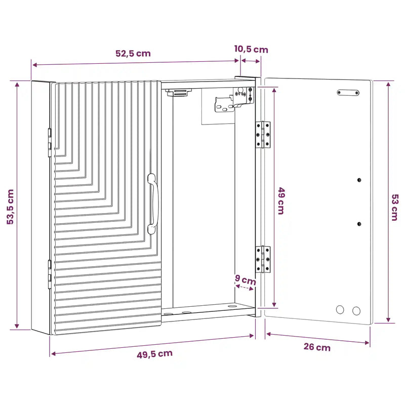 Dartboard Cabinet HAARLEM White 52.5 x 10.5 x 53.5 cm
