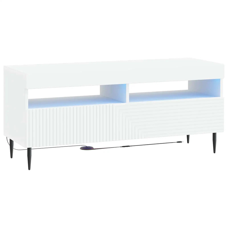 LED TV Cabinet White Engineered Wood