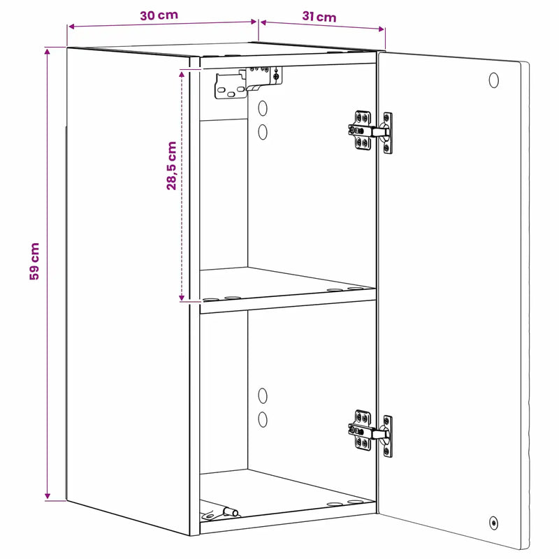 Bathroom Wall Cabinet DELFT White 30 x 31 x 59 cm