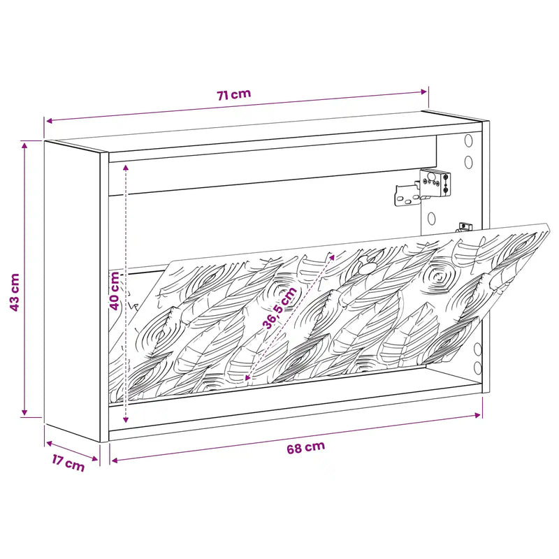 Wall-Mounted Shoe Cabinet DELFT 71 x 17 x 43 cm Engineered Wood