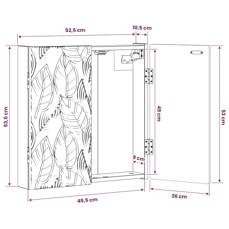 Dartboard Cabinet DELFT White 52.5 x 10.5 x 53.5 cm