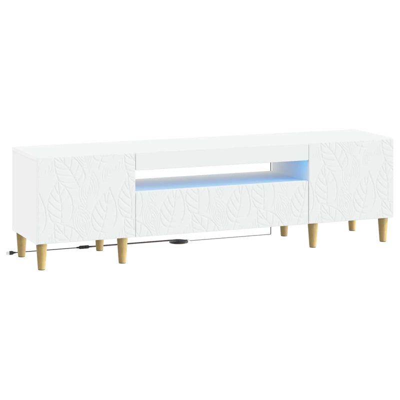 LED TV Cabinet White Engineered Wood