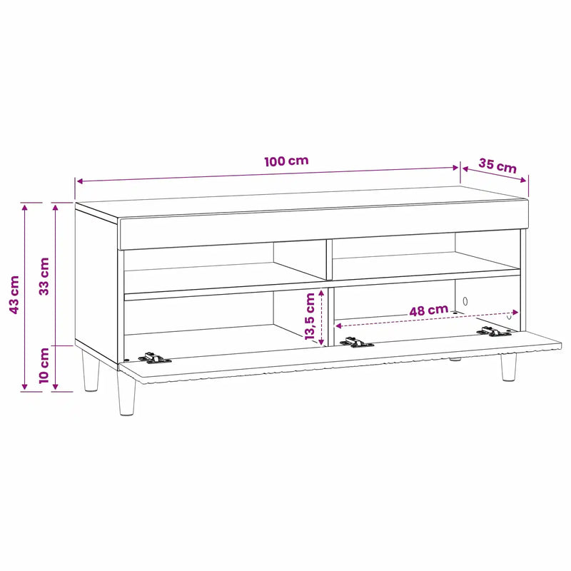 LED TV Cabinet White Engineered Wood