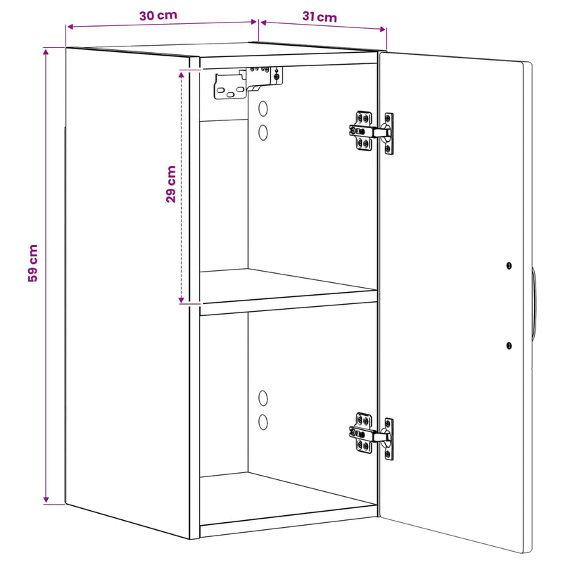 Bathroom Wall Cabinet HOORN White 30 x 31 x 59 cm