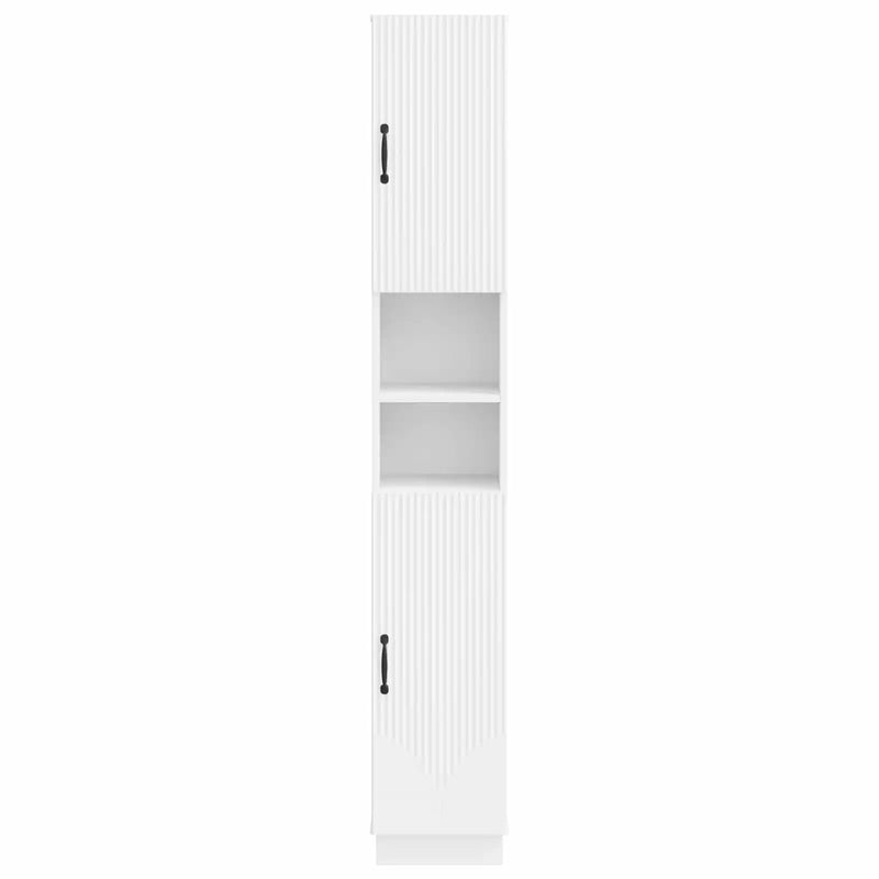 Bathroom Cabinet with Open Shelf HOORN White 30 x 31 x 187 cm