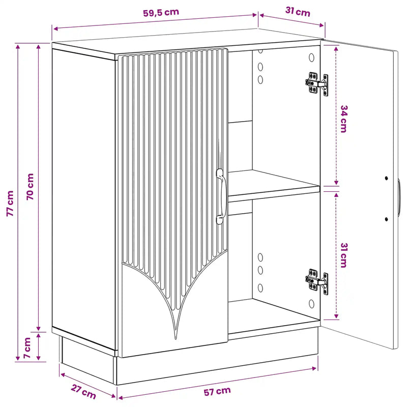 Bathroom Storage Cabinet HOORN White 59.5 x 31 x 77 cm