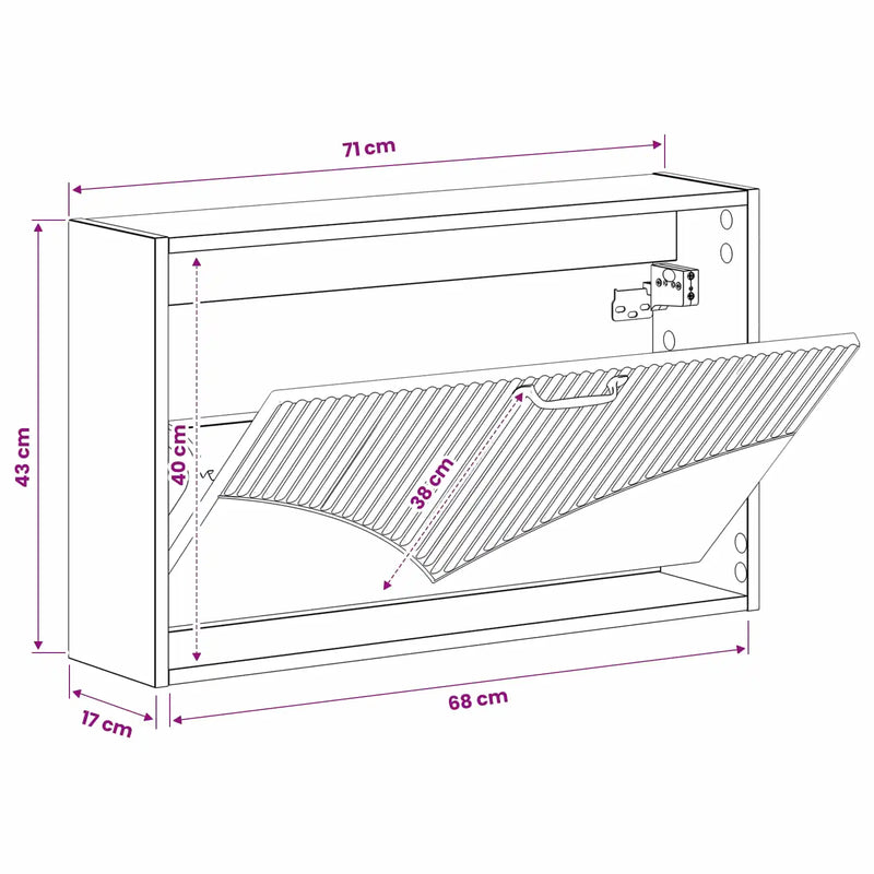 Wall-Mounted Shoe Cabinet HOORN 71 x 17 x 43 cm Engineered Wood