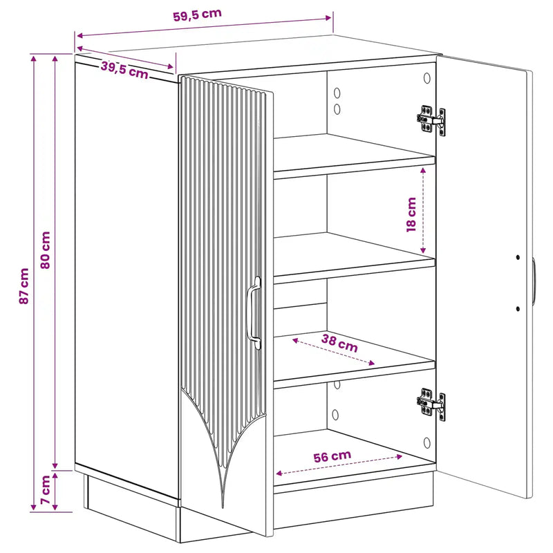 Shoe Cabinet HOORN 59.5 x 39.5 x 87 cm Engineered Wood White