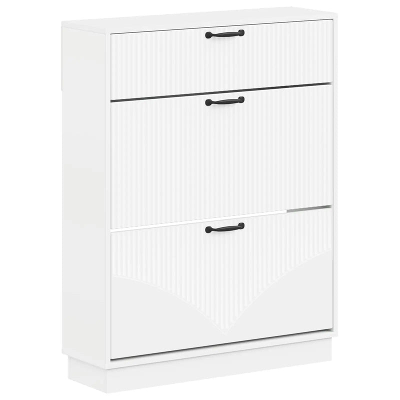 Shoe Cabinet HOORN 78 x 24 x 100 cm Engineered Wood White