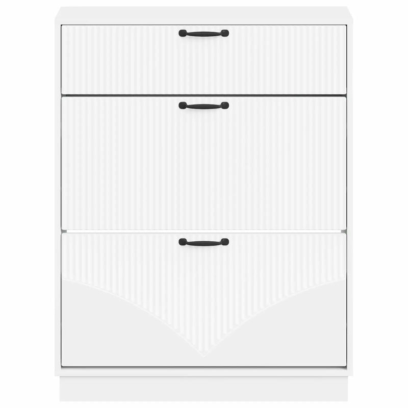 Shoe Cabinet HOORN 78 x 24 x 100 cm Engineered Wood White