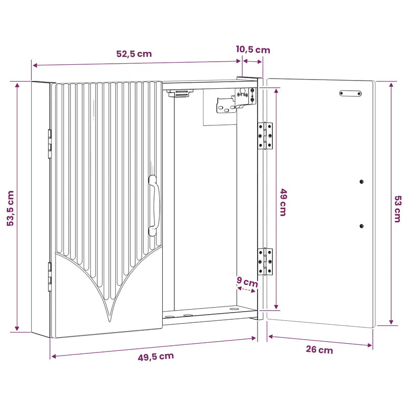 Dartboard Cabinet HOORN White 52.5 x 10.5 x 53.5 cm