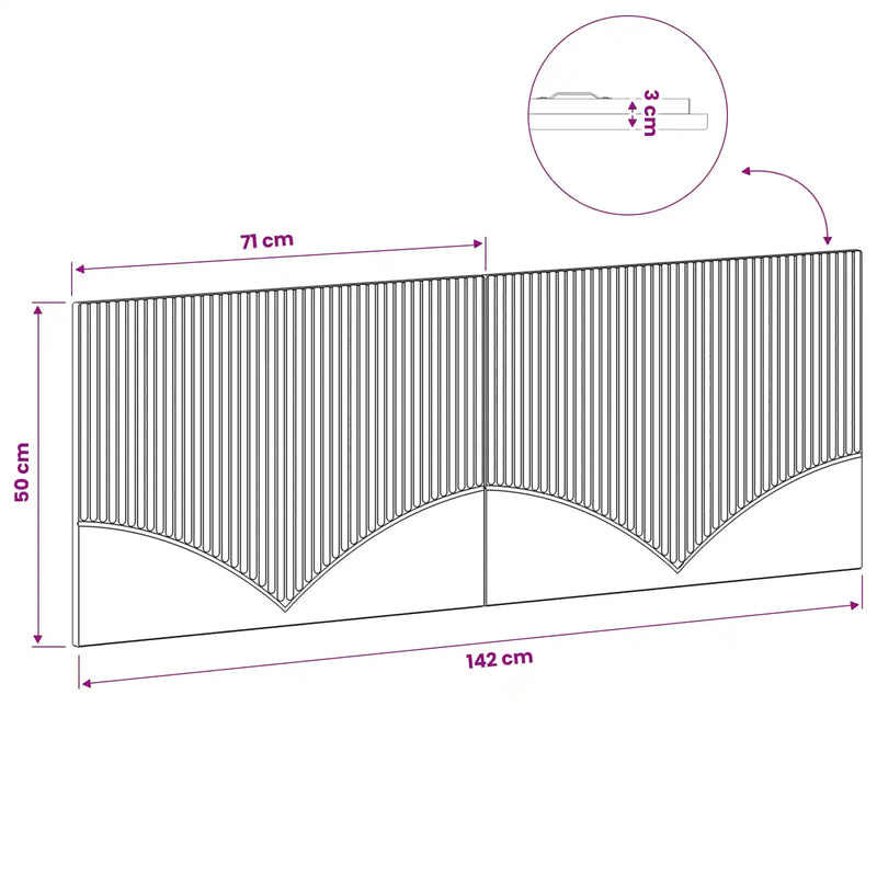 Wall-Mounted Headboard HOORN Sonoma Oak Engineered Wood