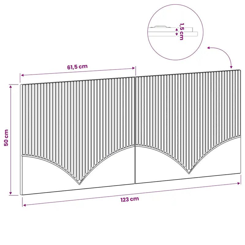 Wall-Mounted Headboard HOORN Sonoma Oak Engineered Wood