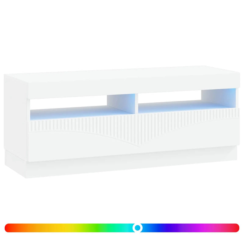 LED TV Cabinet White Engineered Wood