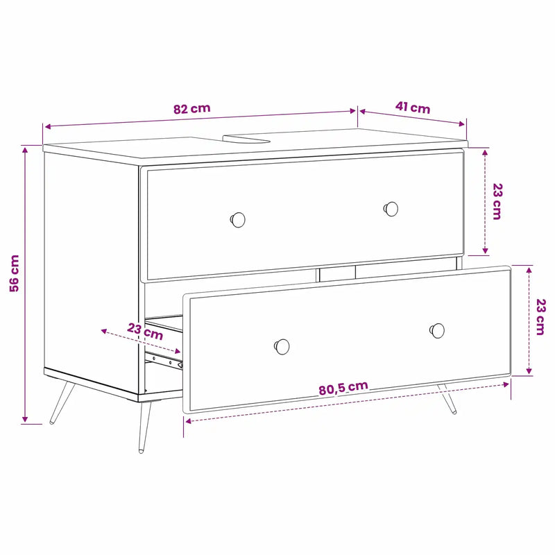 Bathroom Sink Cabinet BREDA White 82 x 41 x 59 cm