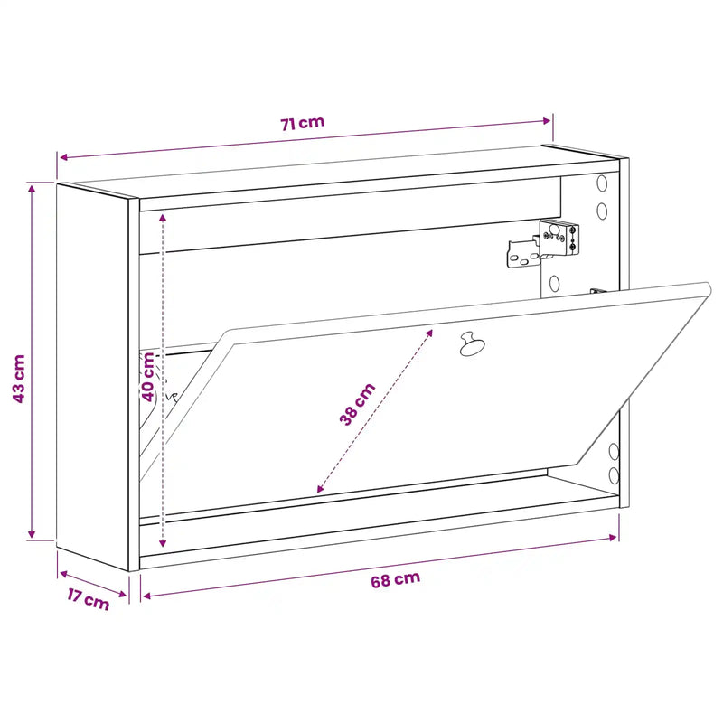 Wall-Mounted Shoe Cabinet BREDA 71 x 17 x 43 cm Engineered Wood