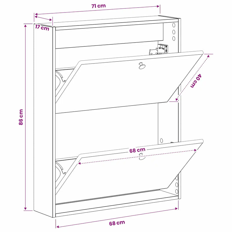 Wall-Mounted Shoe Cabinet BREDA 71 x 17 x 86 cm Engineered Wood
