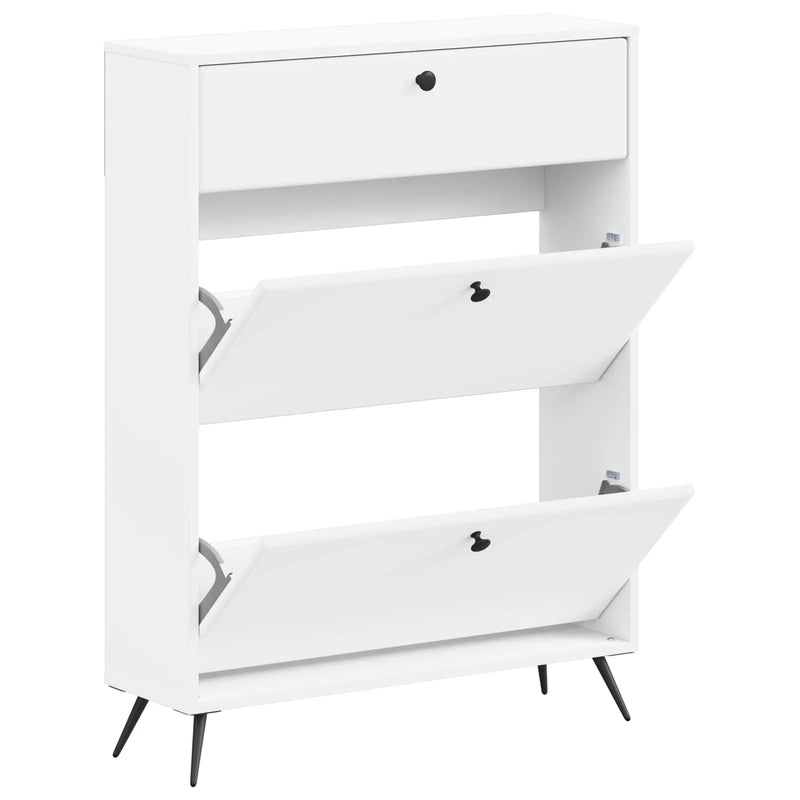 Shoe Cabinet BREDA 78 x 24 x 103 cm Engineered Wood White