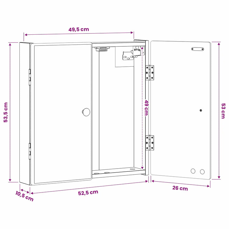 Dartboard Cabinet BREDA White 52.5 x 10.5 x 53.5 cm