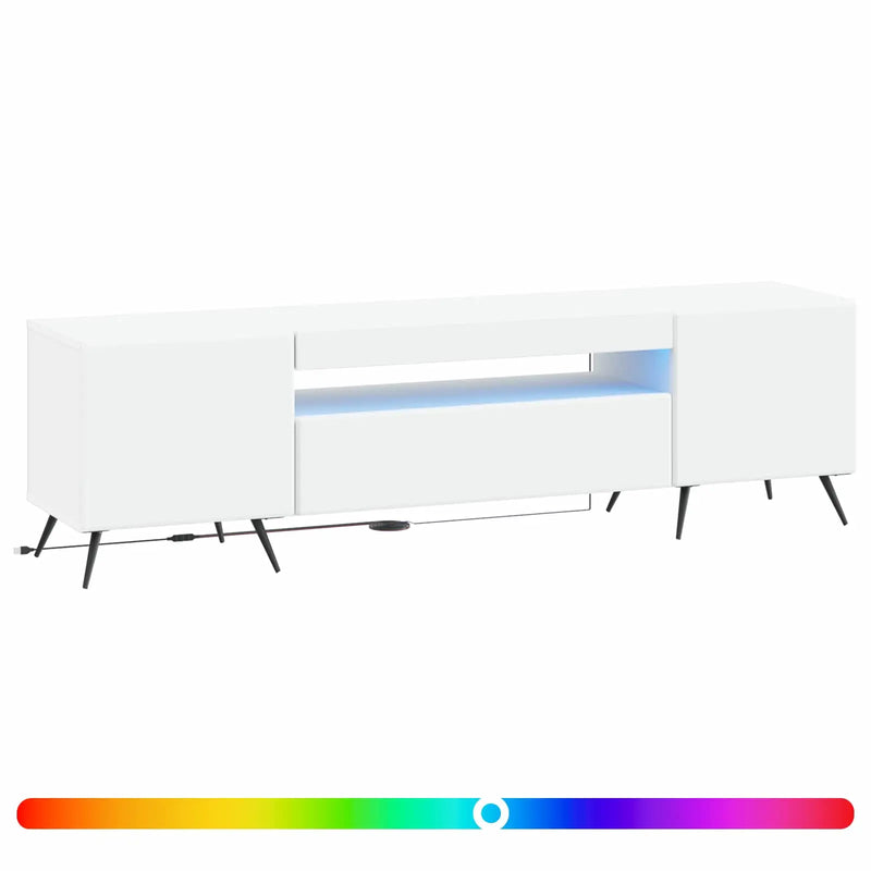 LED TV Cabinet White Engineered Wood