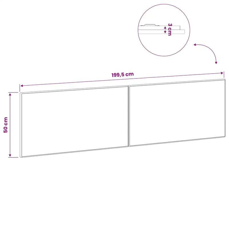 Wall-Mounted Headboard BREDA Sonoma Oak Engineered Wood