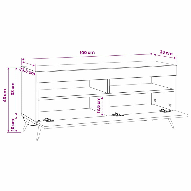 LED TV Cabinet White Engineered Wood