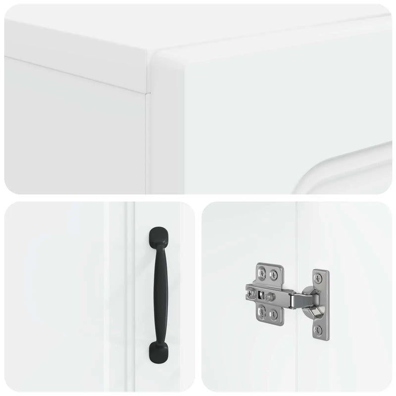 Bathroom Cabinet with Open Shelf UTRECHT White 30 x 31 x 187 cm