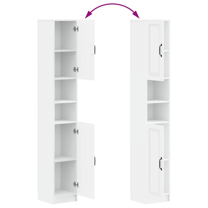 Bathroom Cabinet with Open Shelf UTRECHT White 30 x 31 x 187 cm