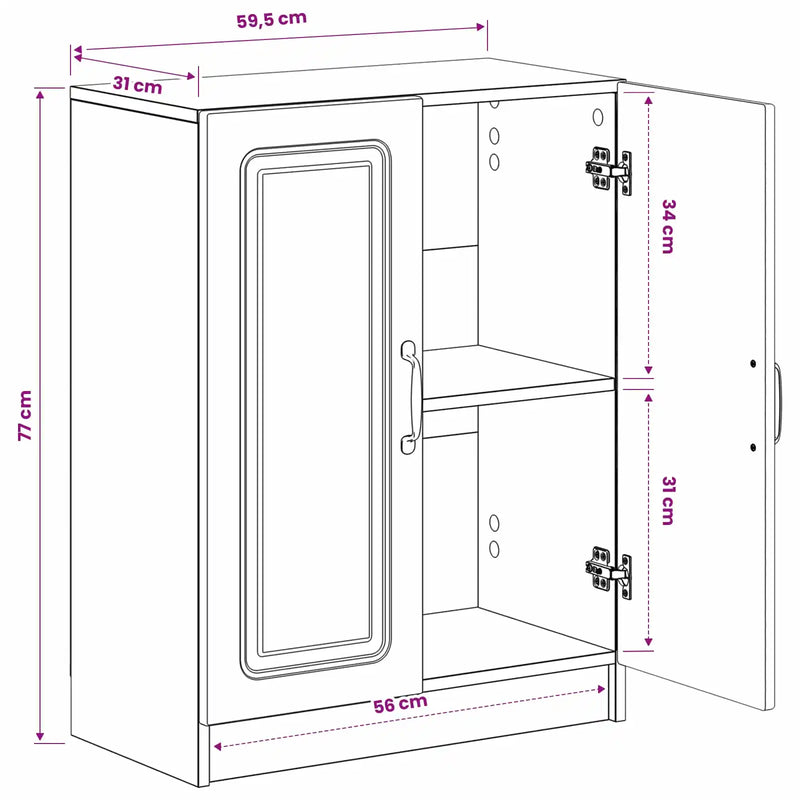Bathroom Storage Cabinet UTRECHT White 59.5 x 31 x 77 cm