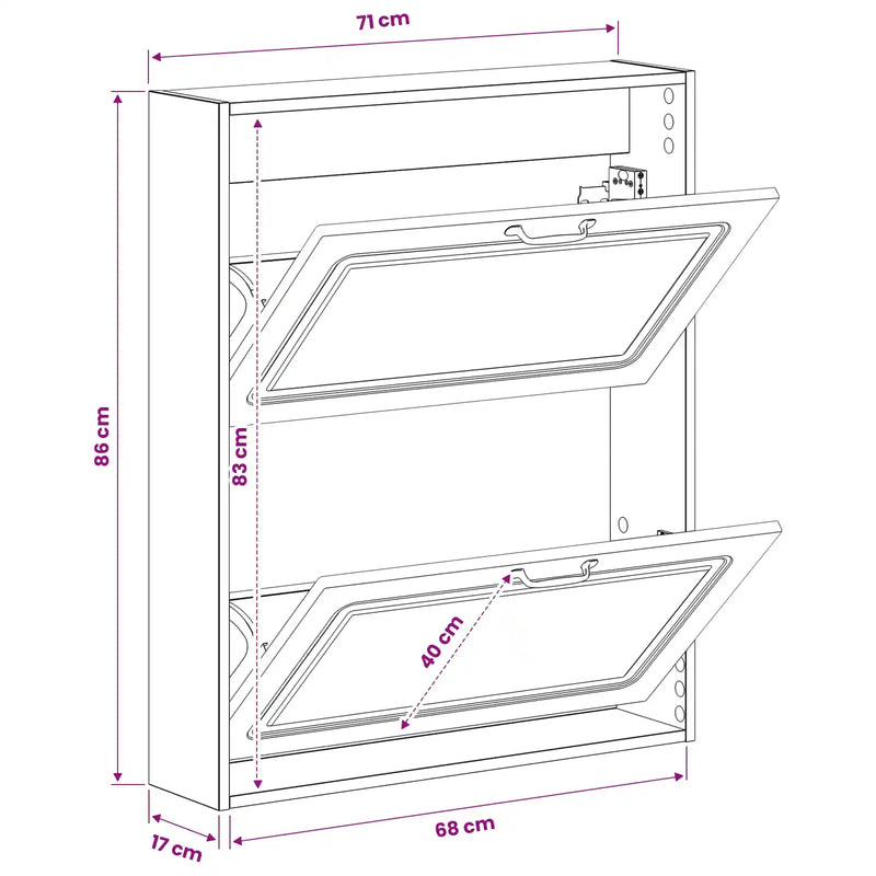 Wall-Mounted Shoe Cabinet UTRECHT 71 x 17 x 86 cm White